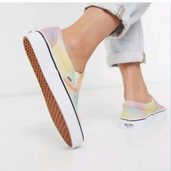 Vans Shoes - Vans Slip On Low Top Pastel Multicolor Skate Sneakers Women's 8